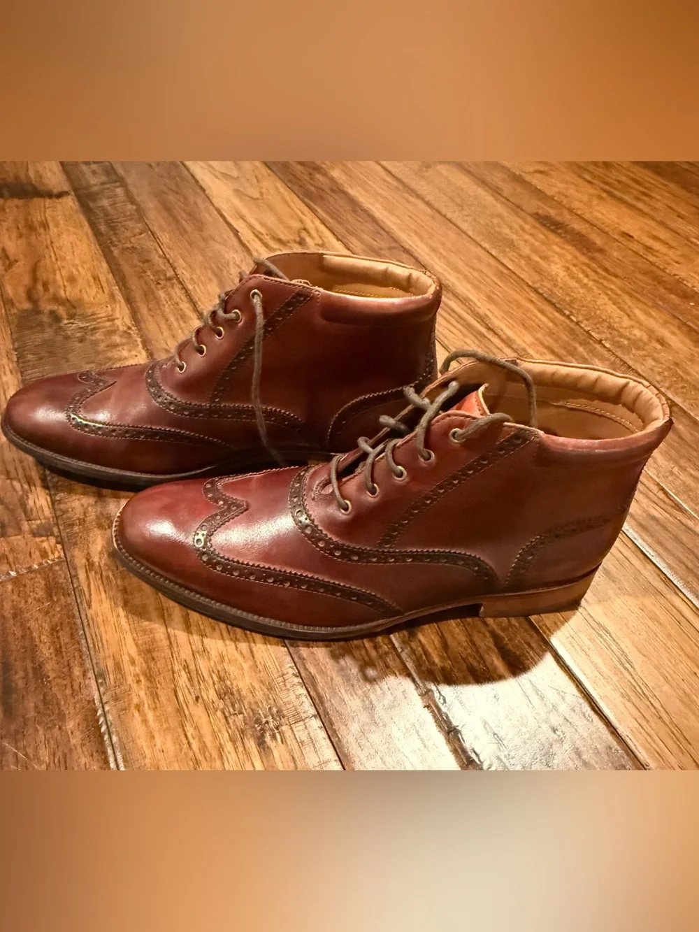Cole Haan William Wingtip Men's Chukka Lace Up Boots 8 1/2 Brown Leather C20286